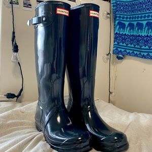 Navy Blue Tall Hunter Boots